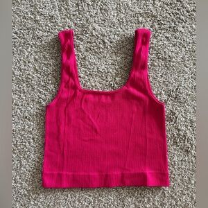Women's Pink Ribbed Tank Top